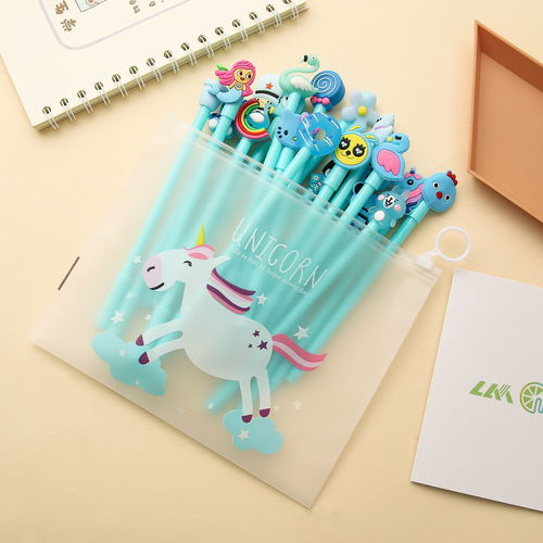 20支筆套裝獨角獸套裝筆可愛動物圖案少女心學生用品文具套裝
